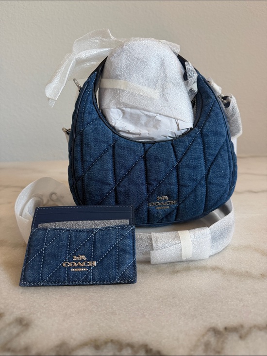 Coach Handbags - NWT Coach Quilted Denim Carmen Mini Crossbody Bag & Matching Card Case Set